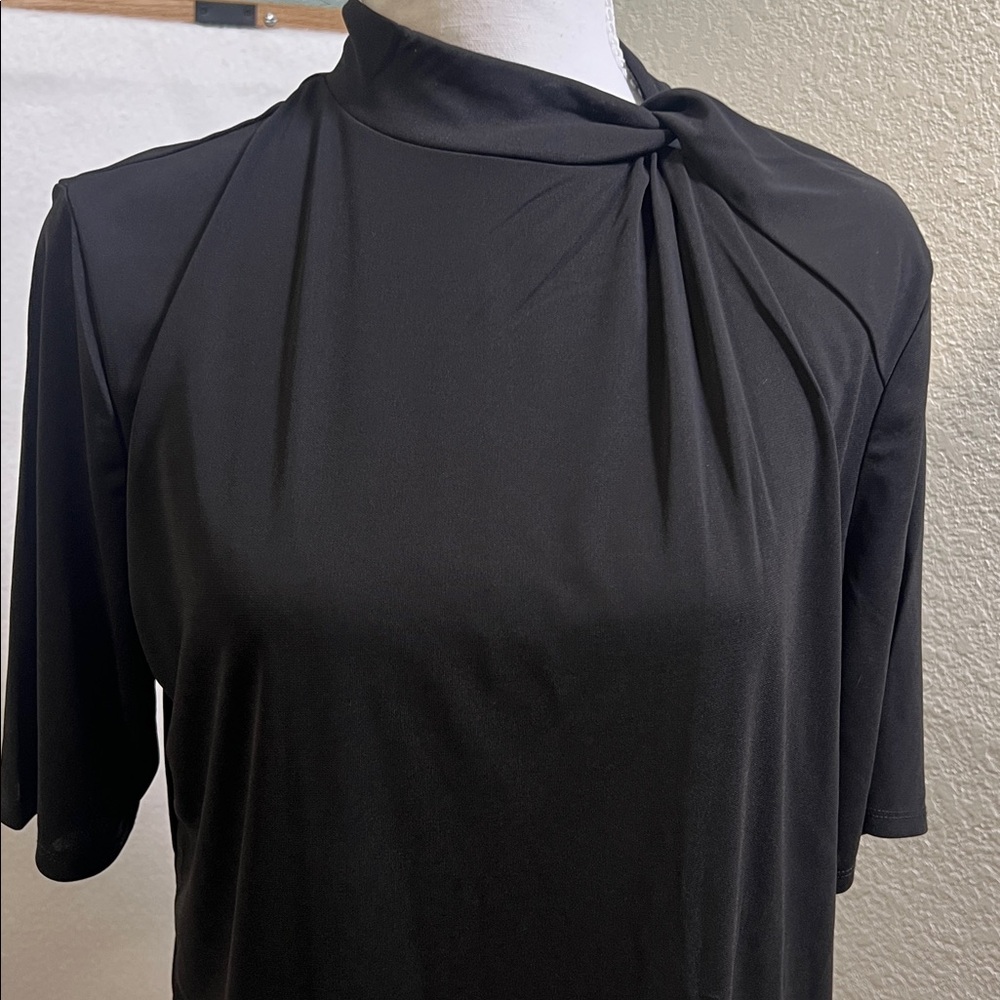 WORTHINGTON 
Black Draped Blouse